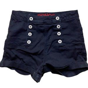 BONGO BLACK FRONT BUTTON SHORTS SIZE 3